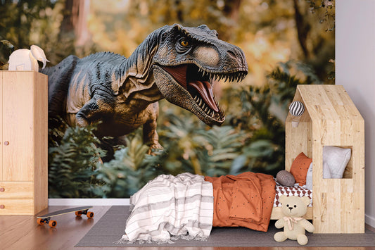 Dinosaur Wall Mural for Kids Room β 3D T-Rex Jungle Wallpaper β Boys Dinosaur Bedroom Decor Vn405