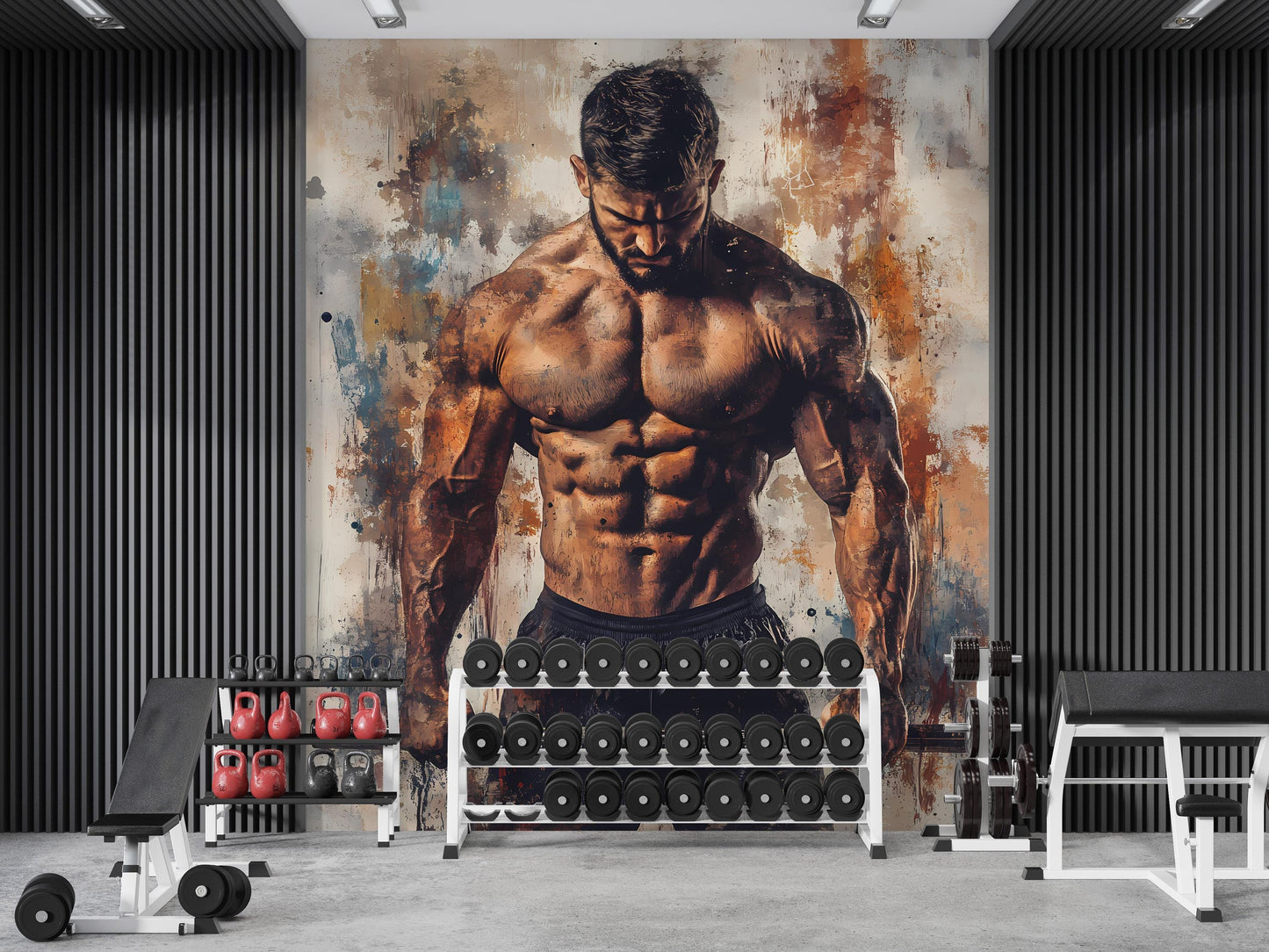 Bodybuilder Gym Wall Art – Modern Fitness Motivational Mural Poster Vn078