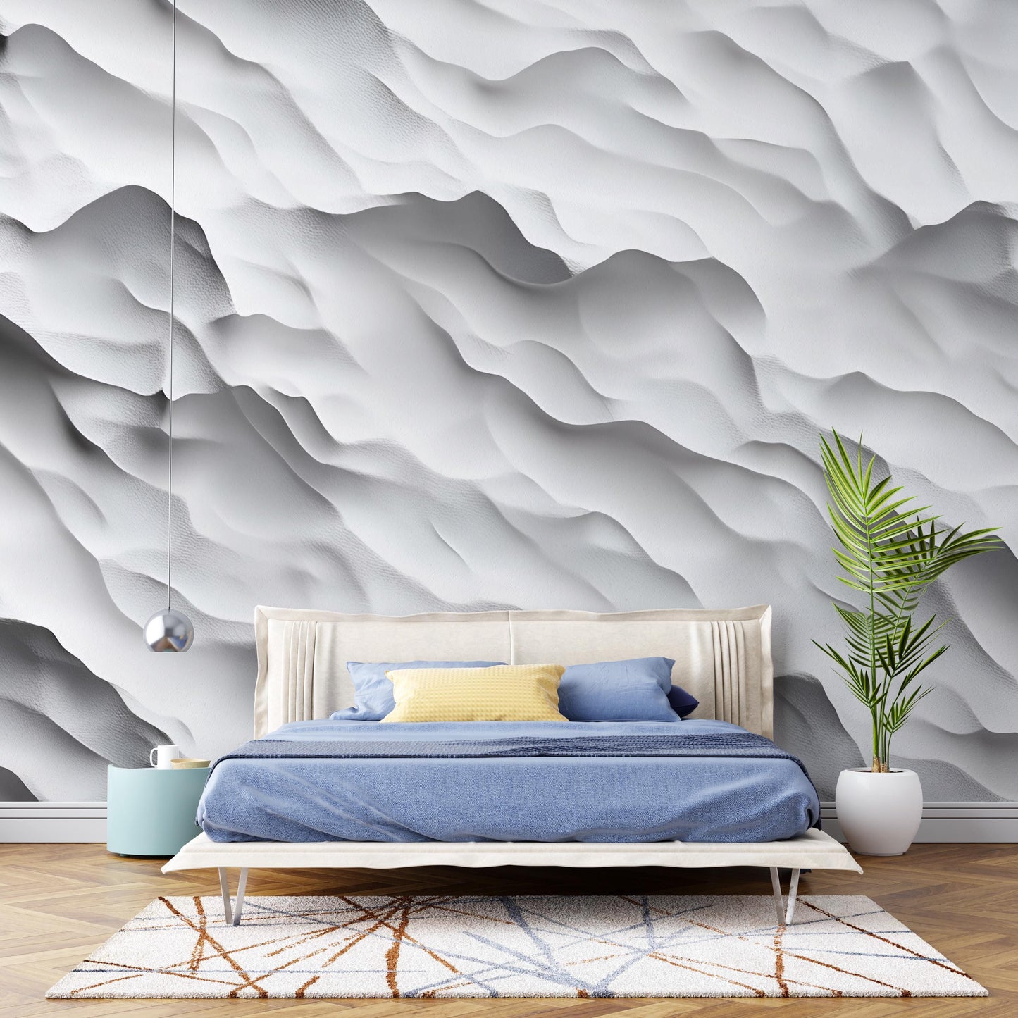 Modern 3D Sand Dune Wall Mural – Textured Abstract Desert Landscape Wallpaper Vn229