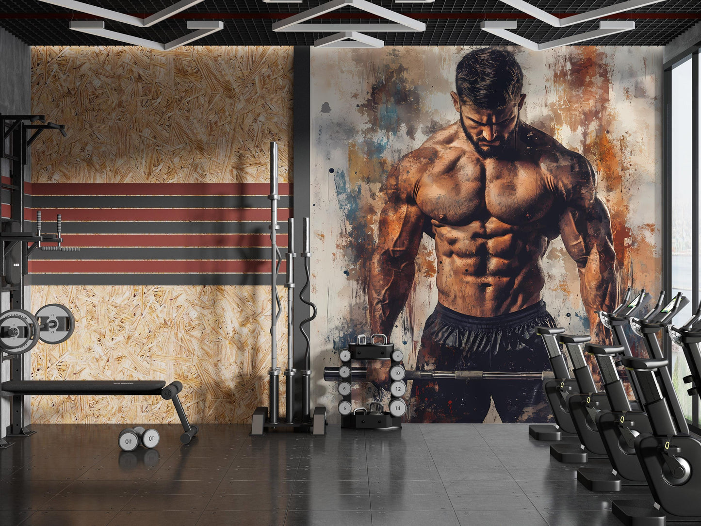 Bodybuilder Gym Wall Art – Modern Fitness Motivational Mural Poster Vn078