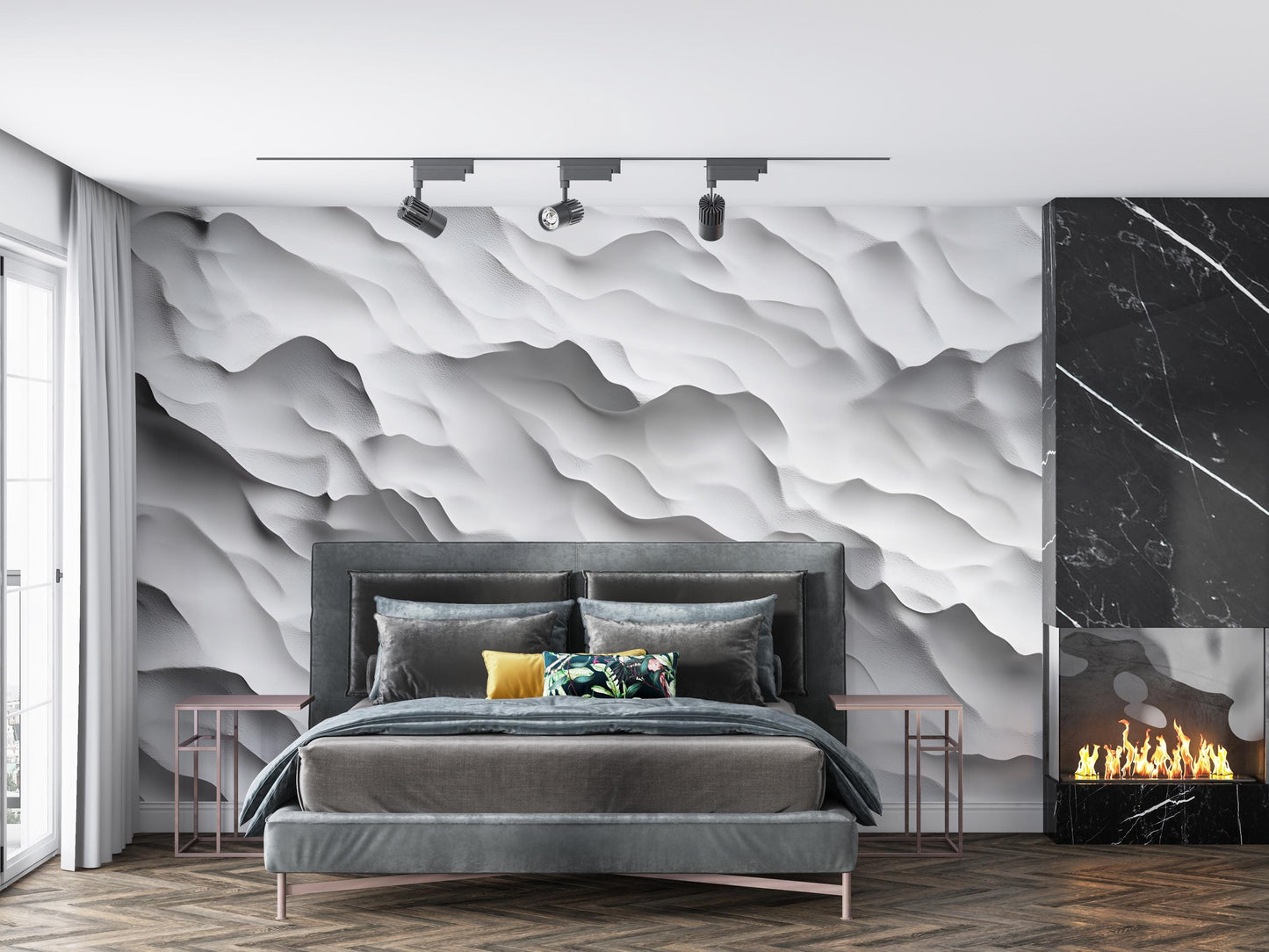 Modern 3D Sand Dune Wall Mural – Textured Abstract Desert Landscape Wallpaper Vn229