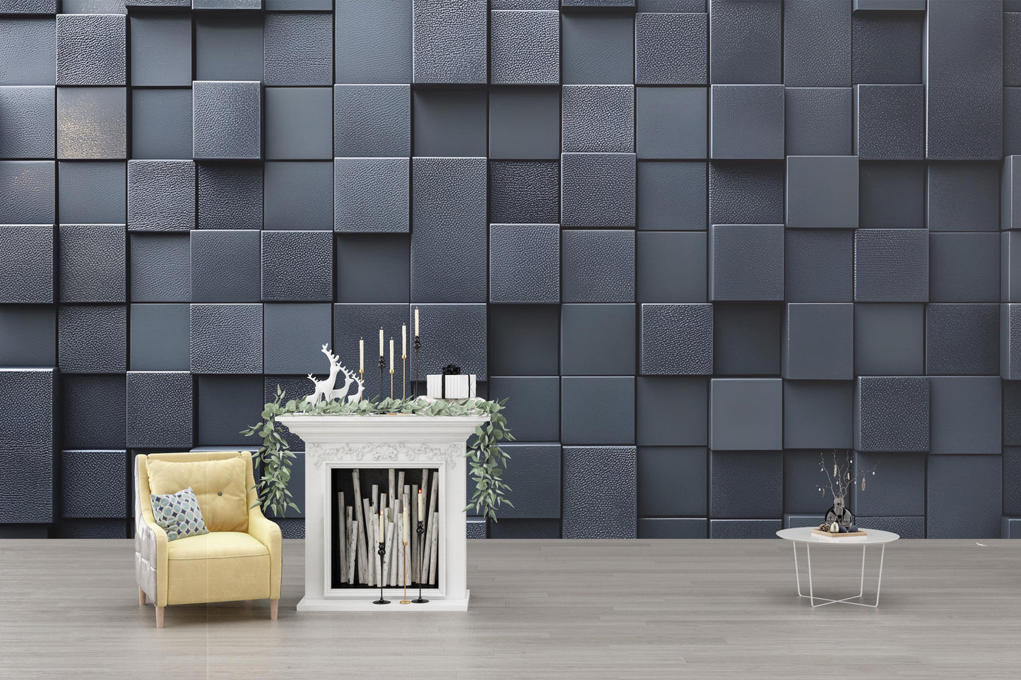 Modern 3D Black Wall Art | Geometric Textured Panel Mural | Minimalist Dark Accent Wall Decor Vn230