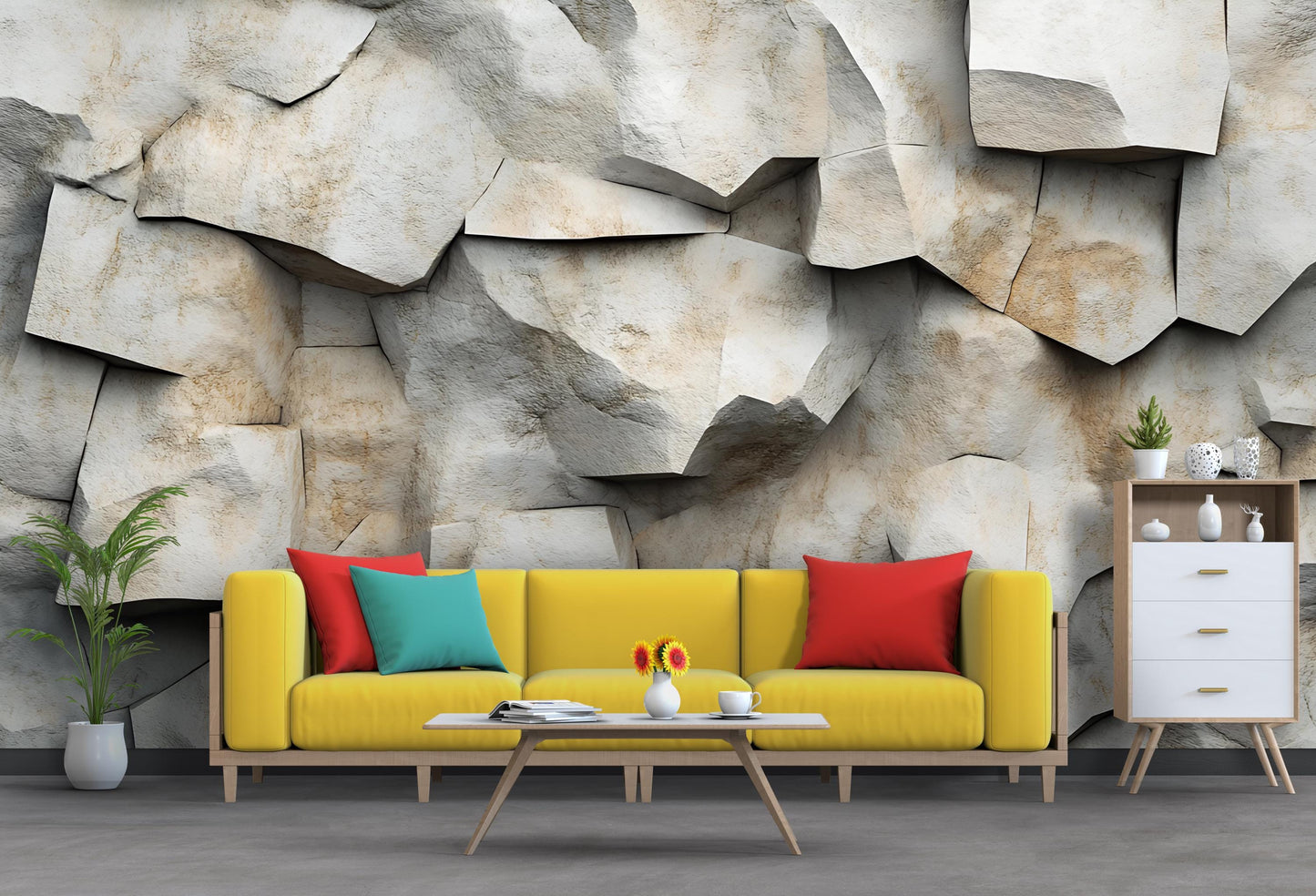 Red Wave 3D Wall Mural | Modern Abstract Wallpaper | Bold Red Accent Wall Art | Bedroom Living Room Decor Vn238