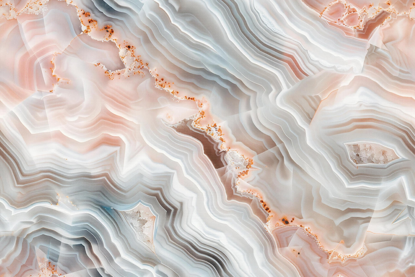 Agate Stone Wall Mural – Crystal Marble Wallpaper in Neutral Grey Peach Tones for Modern Decor Vn1089