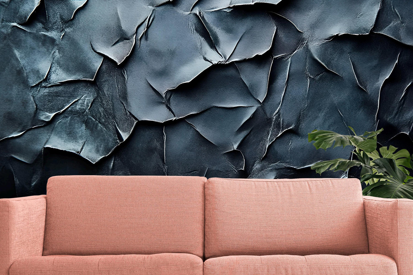 Modern 3D Textured Wall Mural | Abstract Cracked Stone Design for Living Room, Office or Studio Decor Vn729