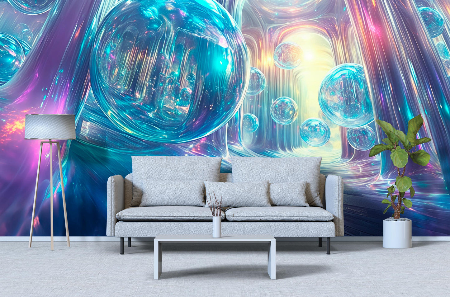 Futuristic Space Wall Mural for Bedroom – 3D Sci-Fi Abstract Galaxy Art Wallpaper Vn568