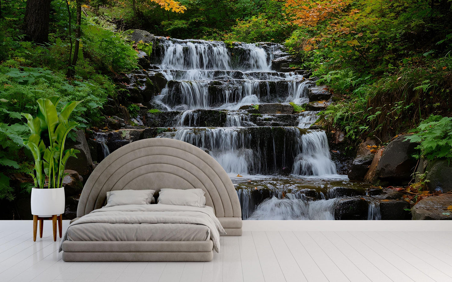 Waterfall Wall Mural Nature Forest Scene for Bedroom Decor Vn693