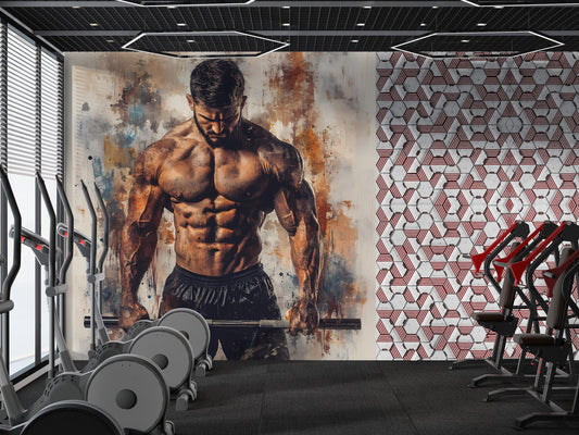 Bodybuilder Gym Wall Art – Modern Fitness Motivational Mural Poster Vn078
