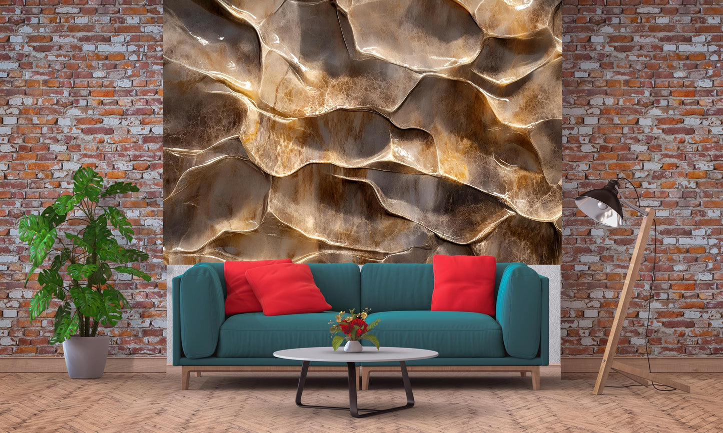 3D Abstract Wall Art Texture Print, Modern Organic Wall Decor, Earth Tone Interior Art, Sculptural Effect Printable Artwork Vn584