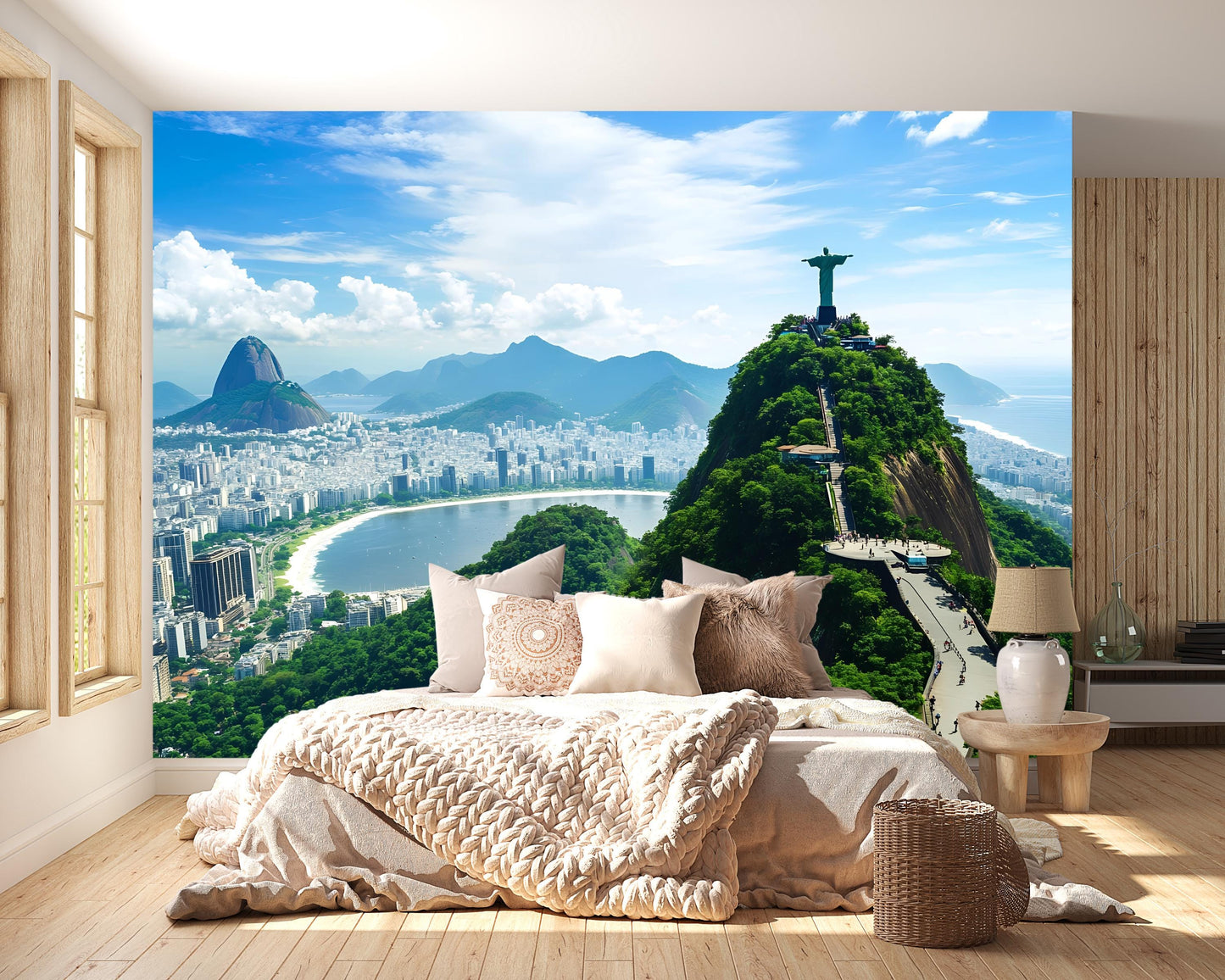 Christ Redeemer Mural – Rio Skyline Wall Art Wallpaper Vn947