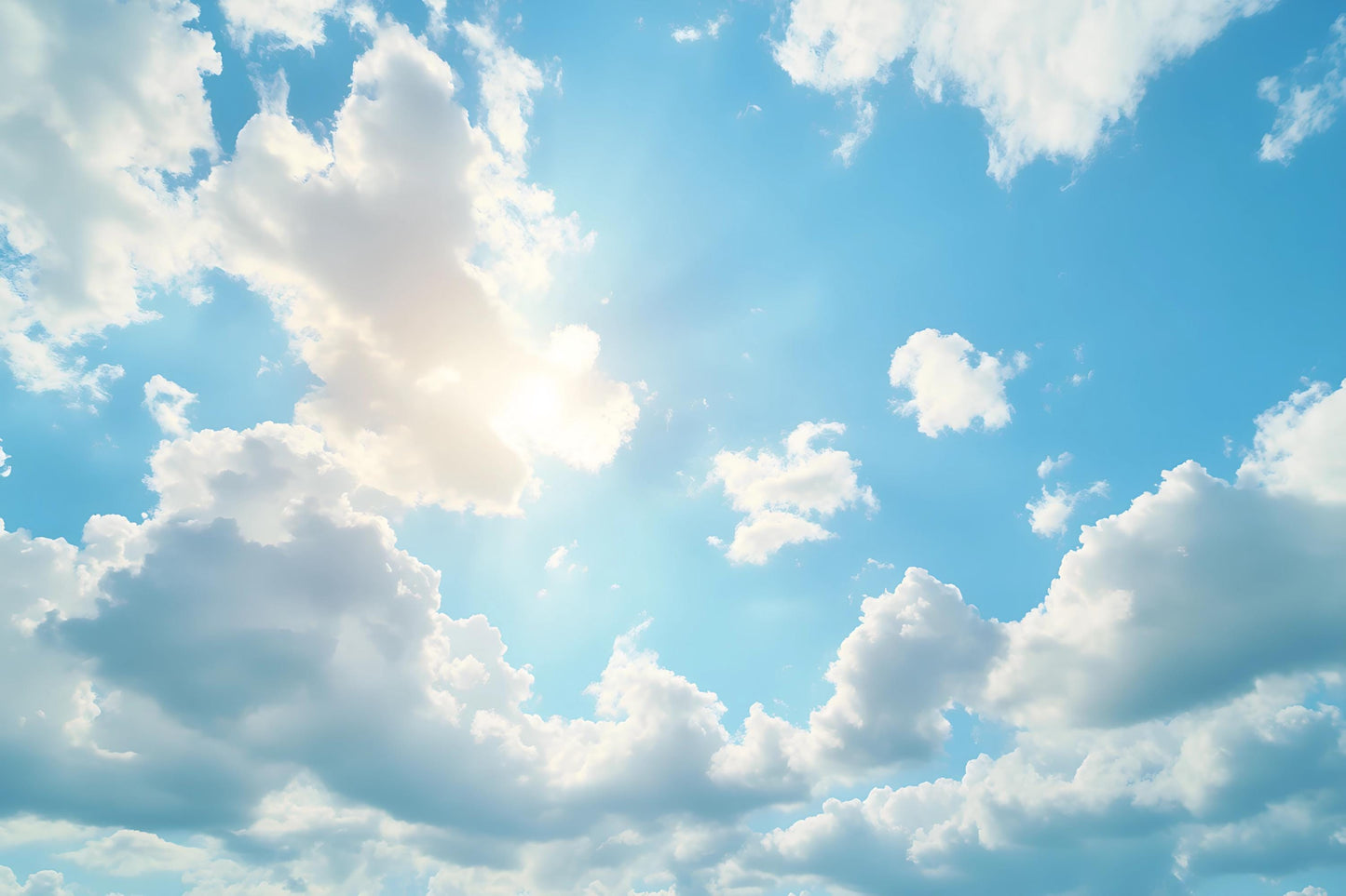 Blue Sky Clouds Wallpaper – Bright Sky Wall Mural for Bedroom & Living Room Decor Vn1017