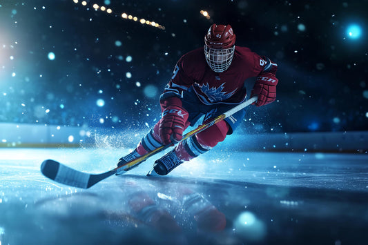 Ice Hockey Player Wall Mural – Boys Sports Wallpaper, Teen Bedroom & Game Room Decor Vn881