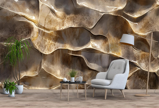 3D Abstract Wall Art Texture Print, Modern Organic Wall Decor, Earth Tone Interior Art, Sculptural Effect Printable Artwork Vn584