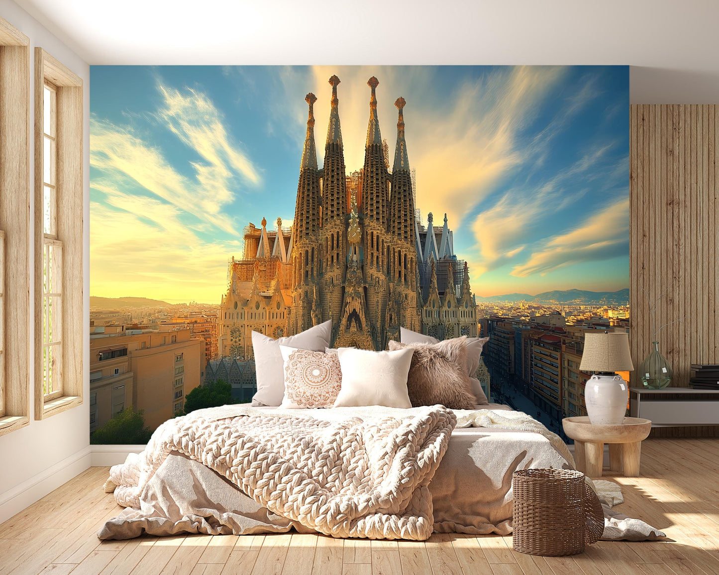 Barcelona Sagrada Familia Wall Mural – Spain Landmark Wallpaper Décor Vn951