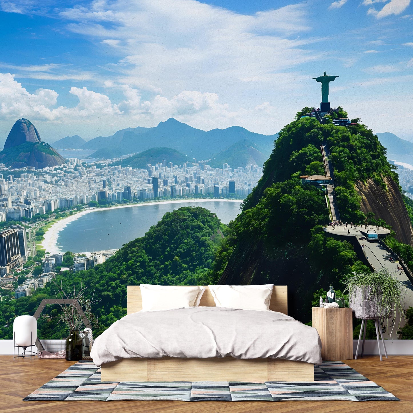 Christ Redeemer Mural – Rio Skyline Wall Art Wallpaper Vn947