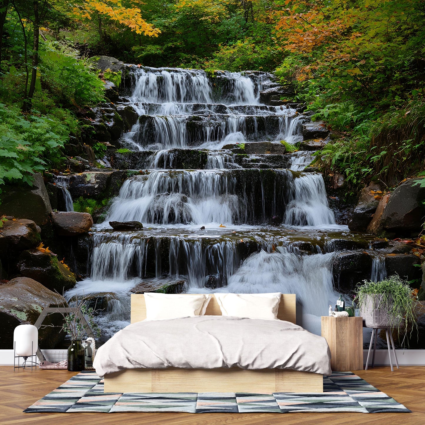 Waterfall Wall Mural Nature Forest Scene for Bedroom Decor Vn693