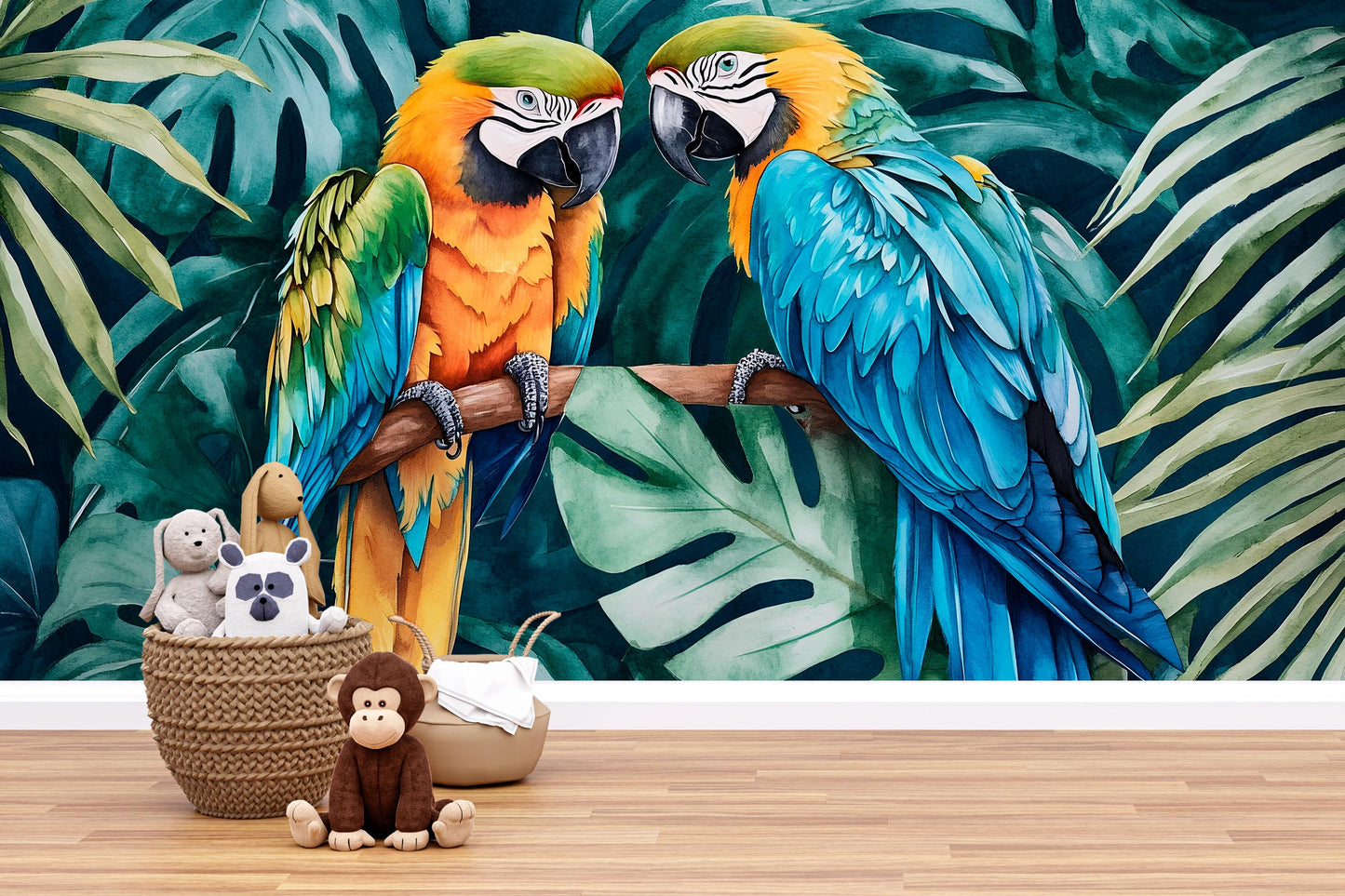 Tropical Macaw Wall Art – Colorful Jungle Bird Print Vn959
