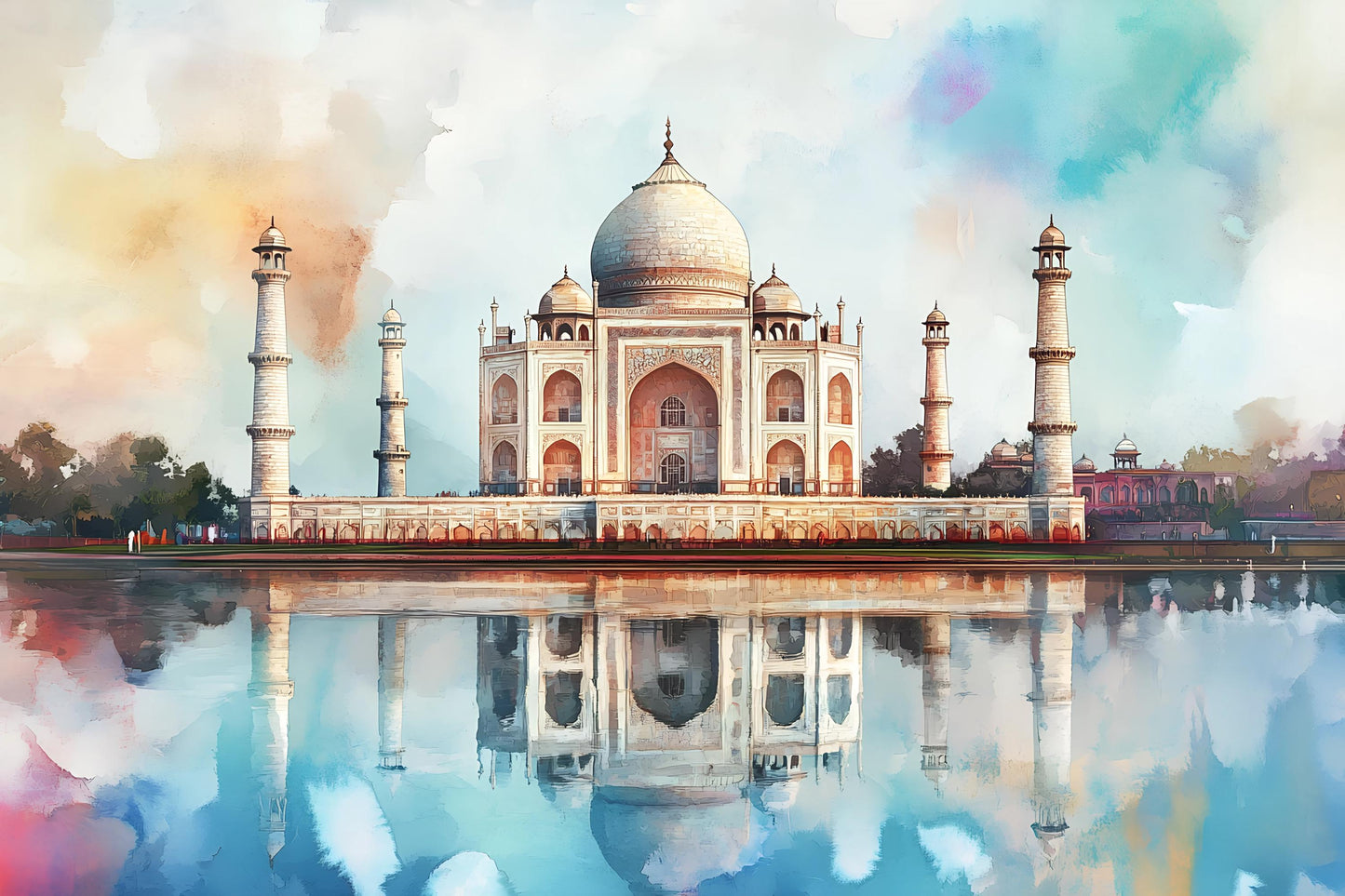 Taj Mahal Mural – India Landmark Wall Art Wallpaper Vn944