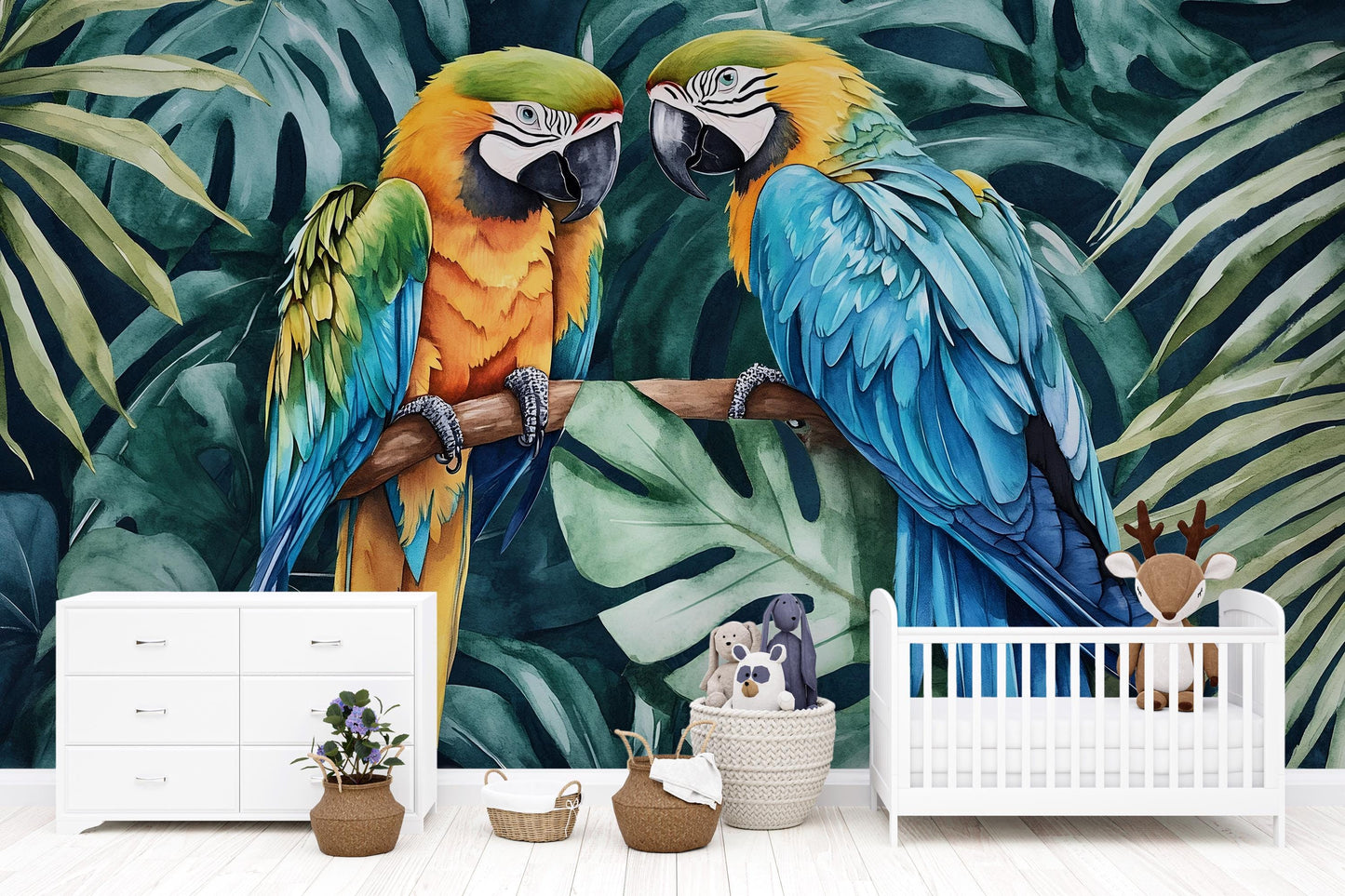 Tropical Macaw Wall Art – Colorful Jungle Bird Print Vn959