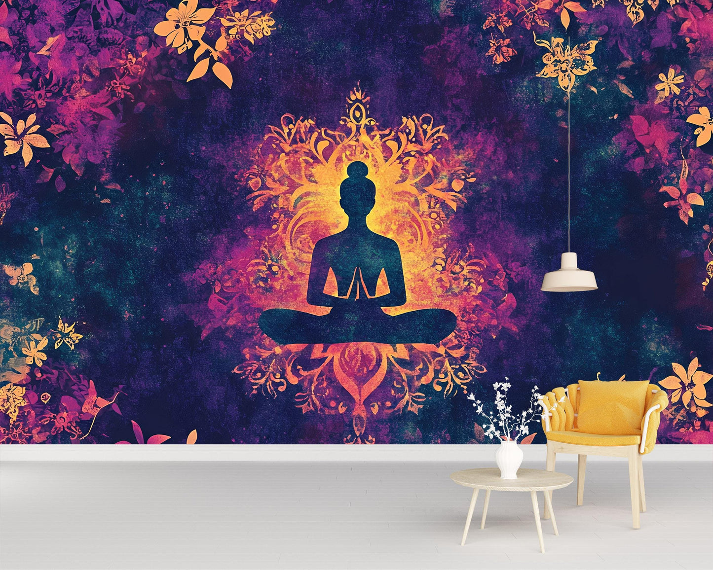 Boho Buddha Wall Art, Meditation Room Decor, Spiritual Tapestry Mural, Zen Yoga Wall Hanging Vn483