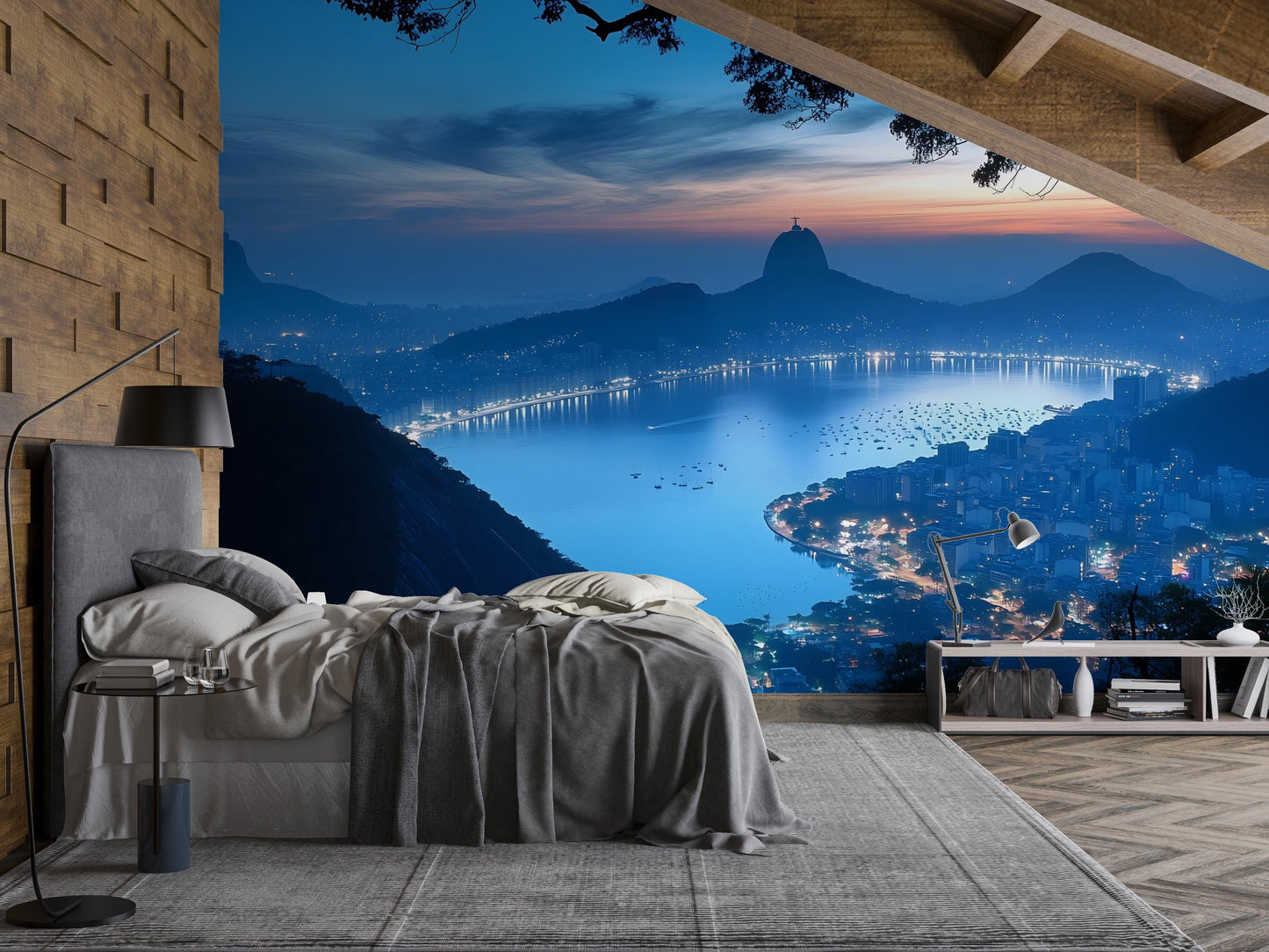 Rio de Janeiro Twilight Skyline Mural – Brazil Wall Art Wallpaper Vn949
