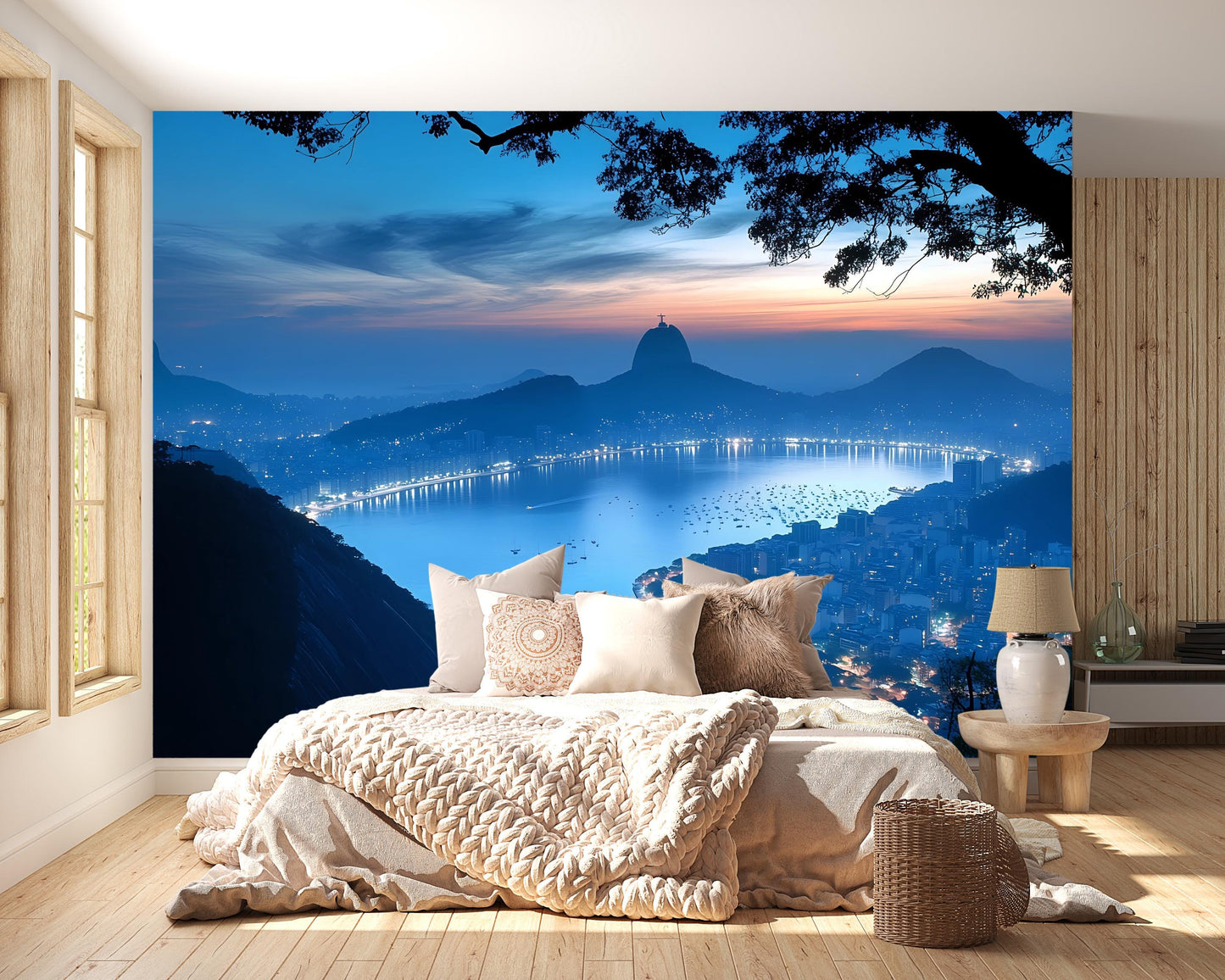 Rio de Janeiro Twilight Skyline Mural – Brazil Wall Art Wallpaper Vn949