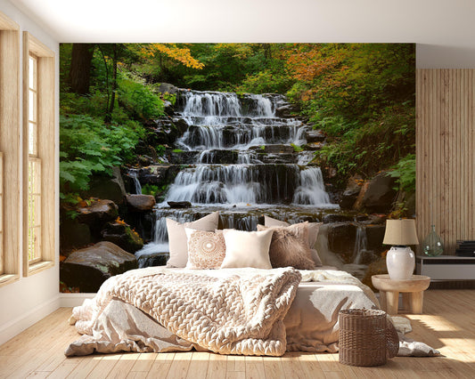 Waterfall Wall Mural Nature Forest Scene for Bedroom Decor Vn693