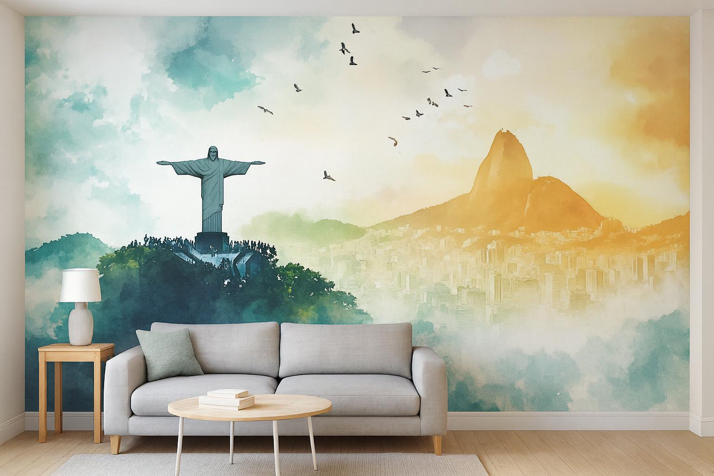 Christ the Redeemer Mural – Rio de Janeiro Brazil Wall Art Wallpaper Vn943