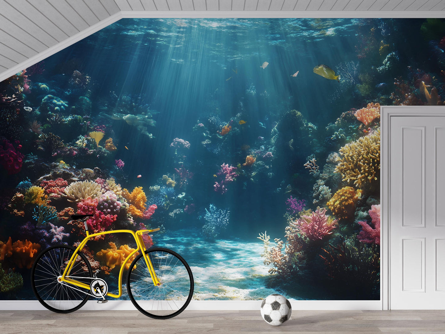 Underwater Coral Reef Wall Mural – Ocean Scene Wallpaper for Home & Office Vn822