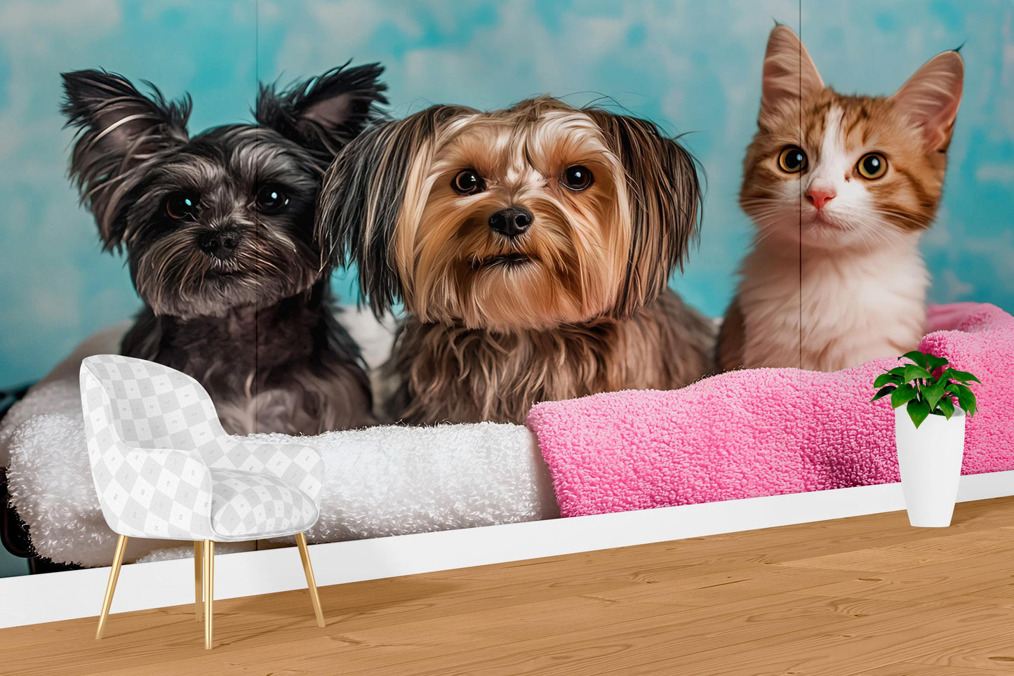 Pet Clinic Office Wall Art | Cute Dogs and Cat Reception Decor | Veterinary Clinic Interior Print Vn682