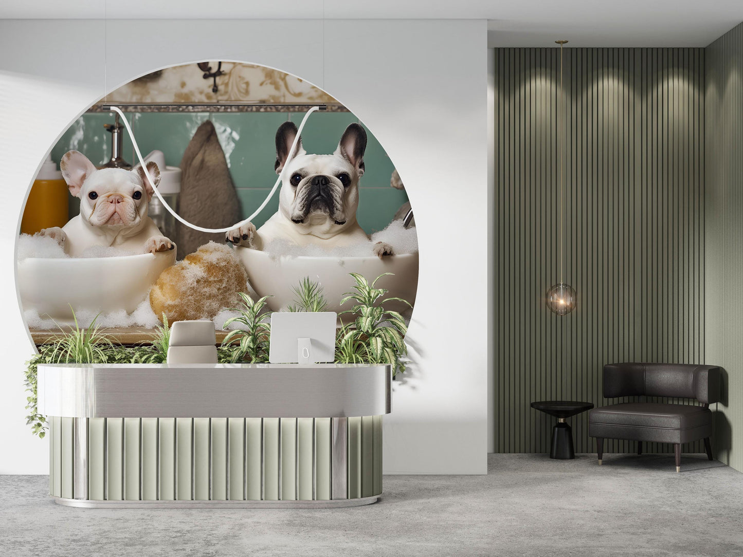 French Bulldog Bath Art Print - Cute Dog Bathroom Decor, Whimsical Pet Wall Art, Funny Puppy Poster Gift for Dog Lovers Vn679