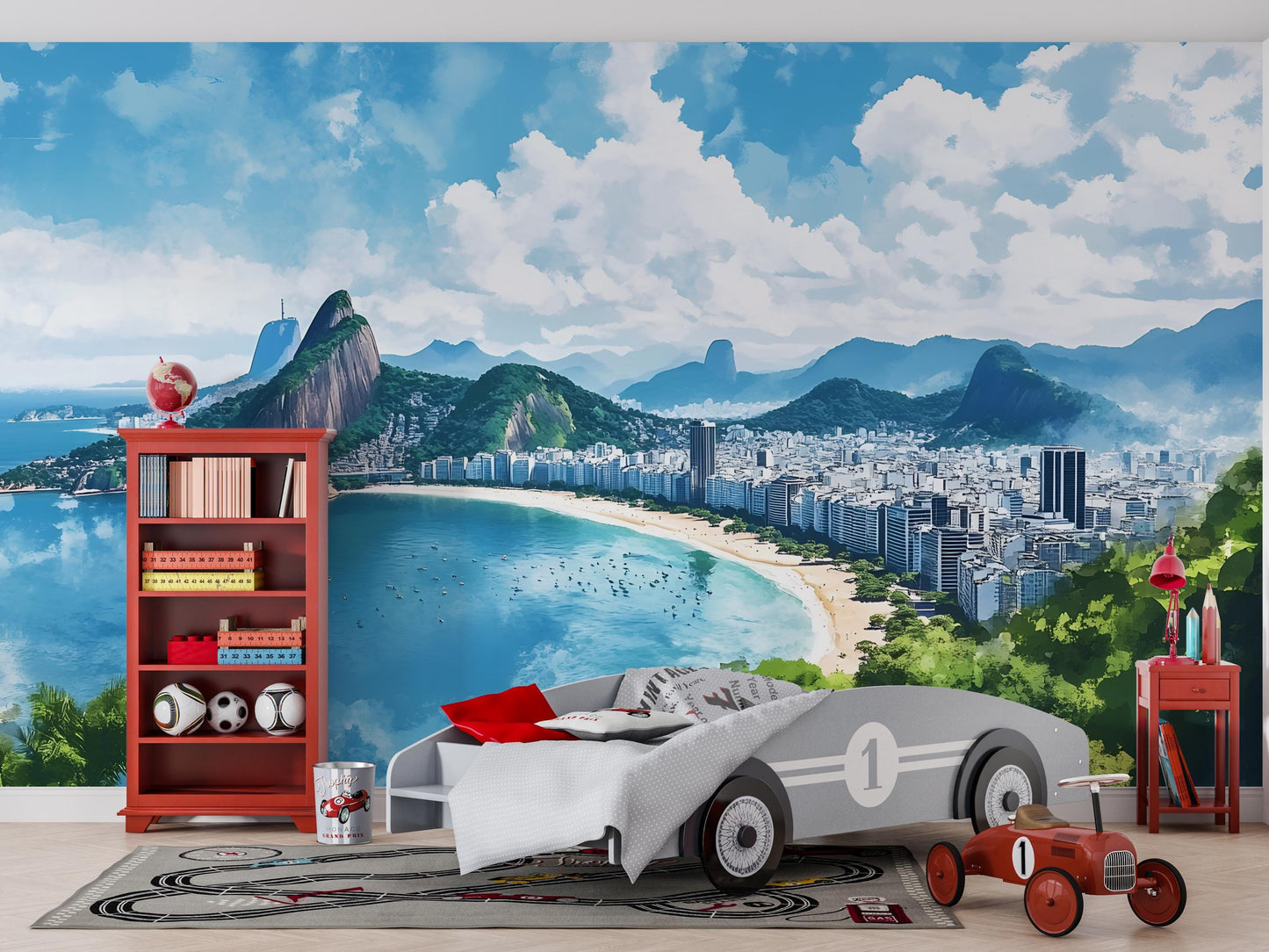 Copacabana Beach Rio Mural – Brazil Coastline Panoramic Wallpaper Vn941