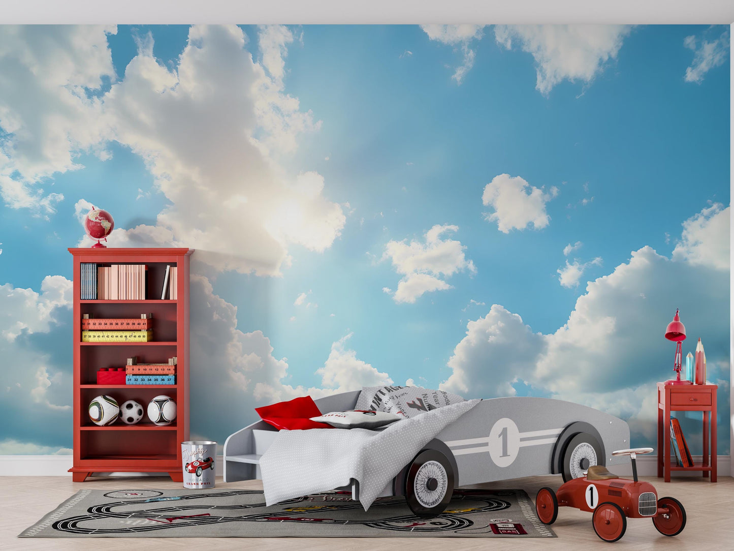 Blue Sky Clouds Wallpaper – Bright Sky Wall Mural for Bedroom & Living Room Decor Vn1017