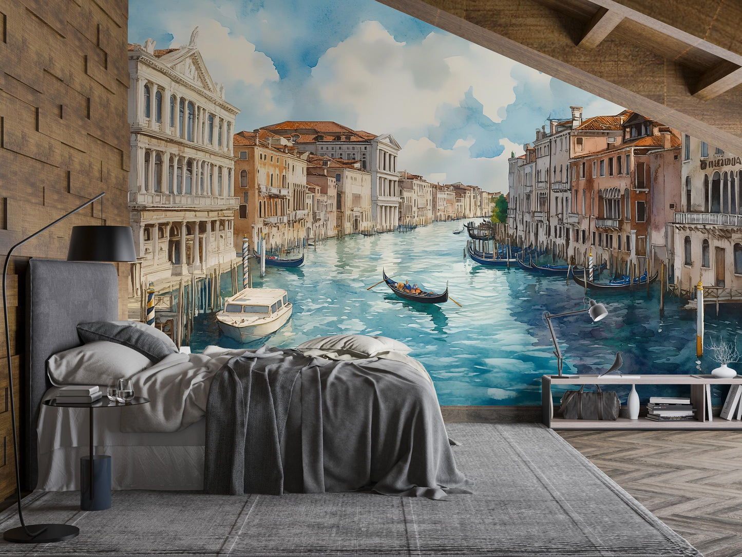 Venice Grand Canal Wall Mural – Watercolor Italy Wallpaper Vn918