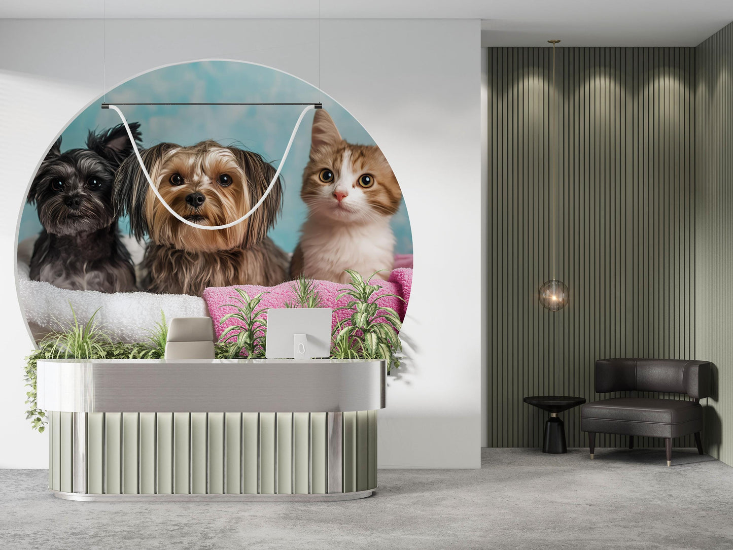 Pet Clinic Office Wall Art | Cute Dogs and Cat Reception Decor | Veterinary Clinic Interior Print Vn682