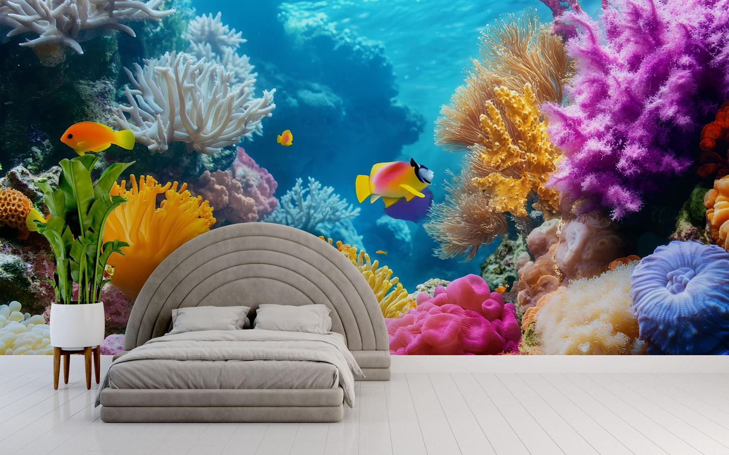 Tropical Coral Reef Wall Mural – Underwater Ocean Scene Home Décor Vn816