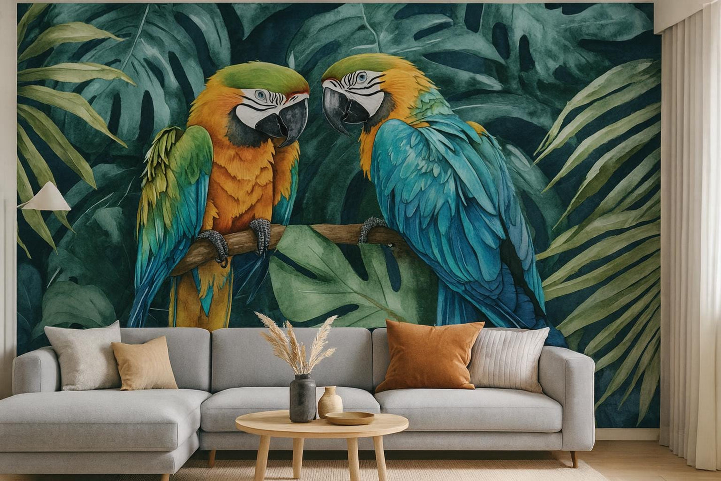 Tropical Macaw Wall Art – Colorful Jungle Bird Print Vn959