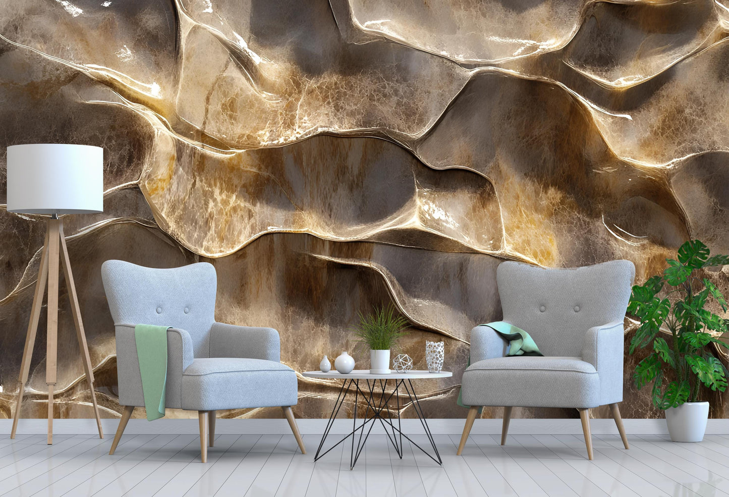 3D Abstract Wall Art Texture Print, Modern Organic Wall Decor, Earth Tone Interior Art, Sculptural Effect Printable Artwork Vn584