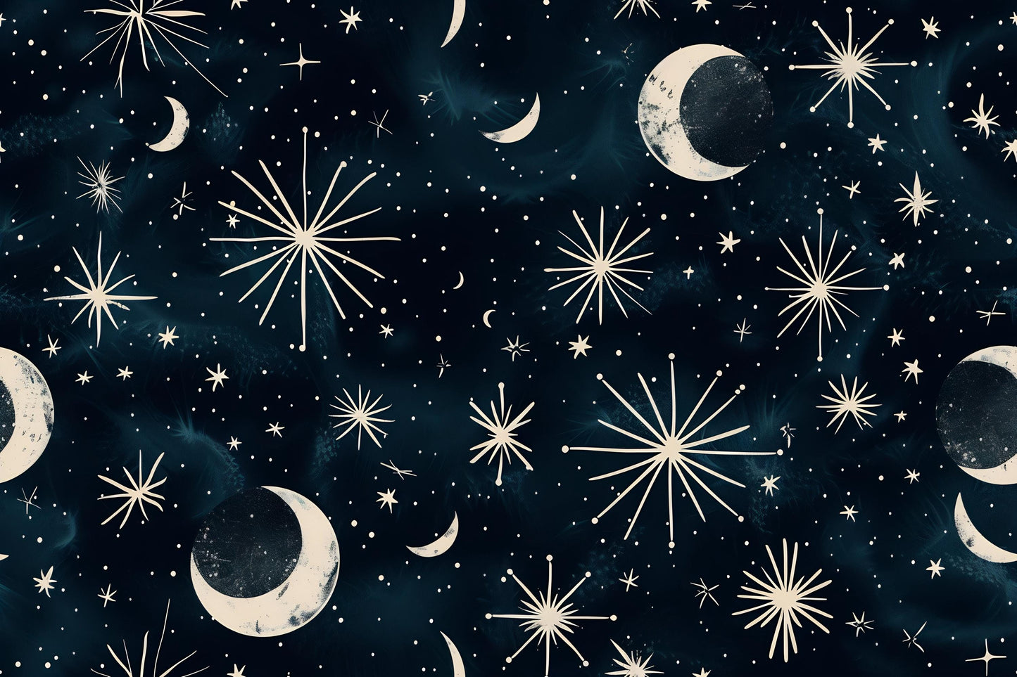 Celestial Star Wallpaper – Night Sky Moon and Stars Wall Mural for Bedroom or Nursery Vn1012