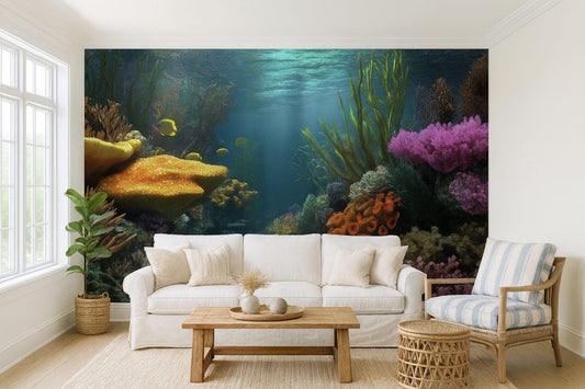 Tropical Coral Reef Wall Mural – Vibrant Underwater Ocean Scene Vn819