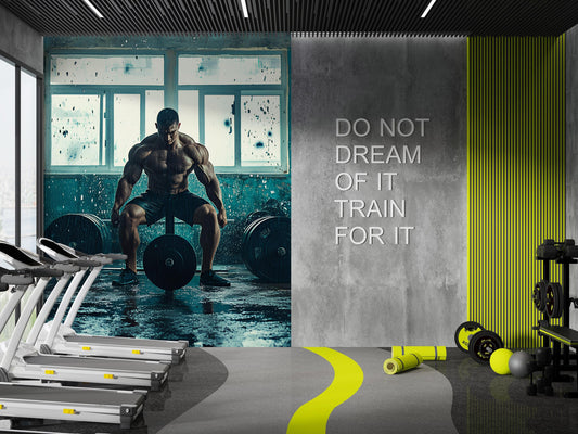 Bold Gym Wall Art | Fitness Motivation Poster | “Do Not Dream of It Train for It” Gym Quote | Bodybuilding Decor for Home Vn079