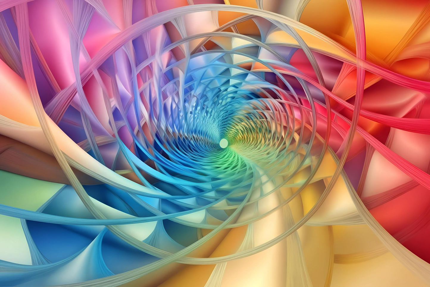 Rainbow Spiral Wall Mural – 3D Optical Illusion Kids Room Wallpaper Vn914