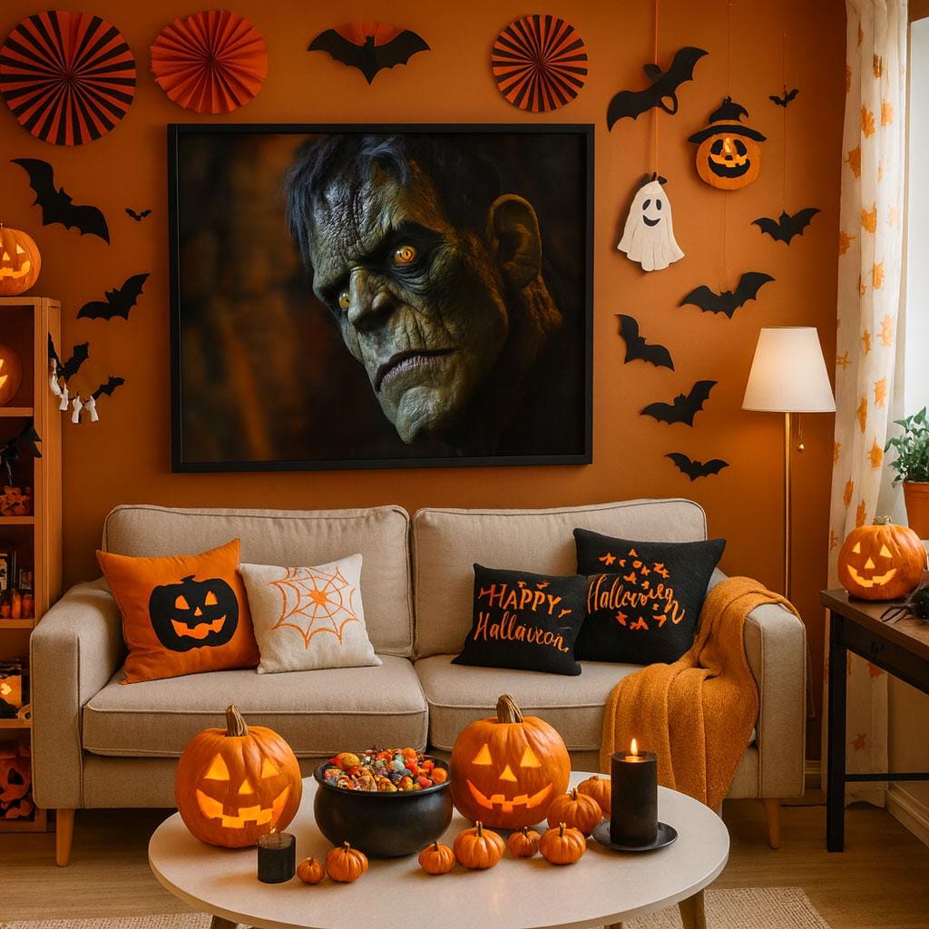 Frankenstein Wall Mural – Creepy Horror Monster Room Decor Vn809
