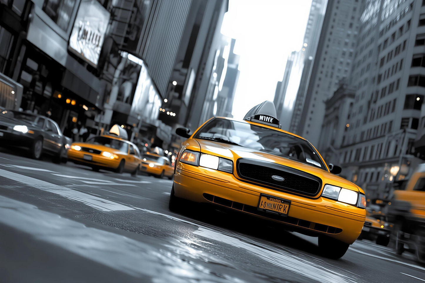 NYC Yellow Taxi Wall Mural – New York City Street Wallpaper Vn903