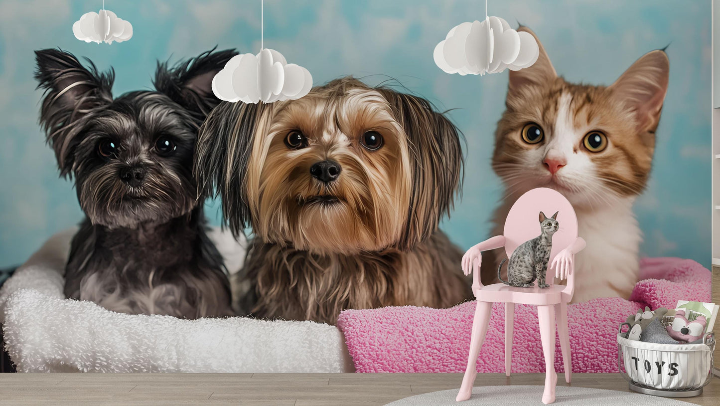 Pet Clinic Office Wall Art | Cute Dogs and Cat Reception Decor | Veterinary Clinic Interior Print Vn682