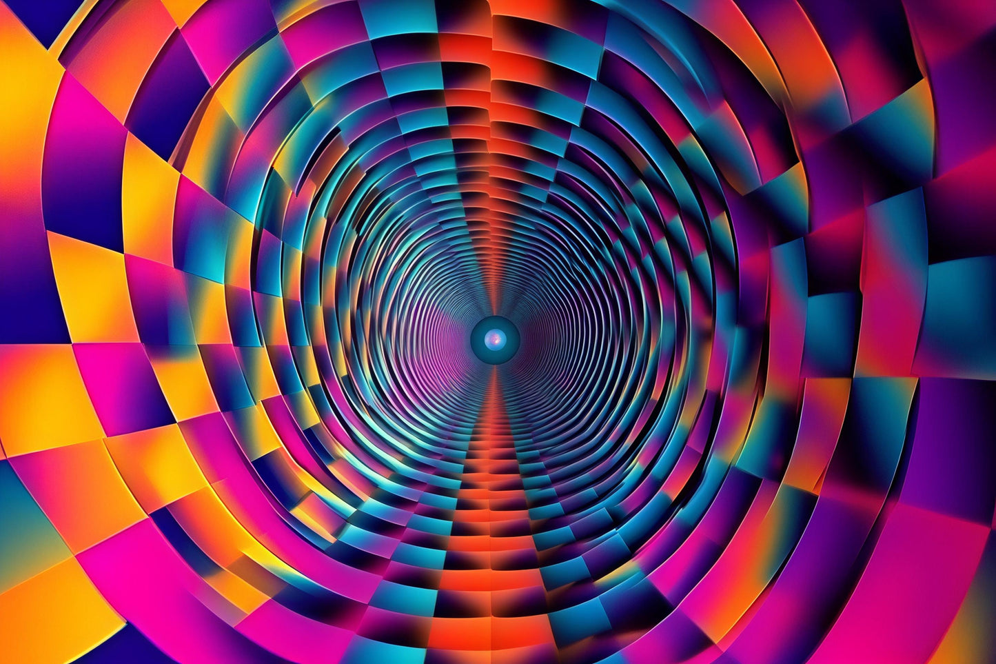 Psychedelic Spiral Wall Mural – Neon 3D Optical Illusion Kids Room Wallpaper Vn915