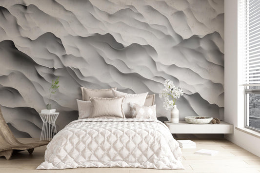 Modern 3D Sand Dune Wall Mural – Textured Abstract Desert Landscape Wallpaper Vn229