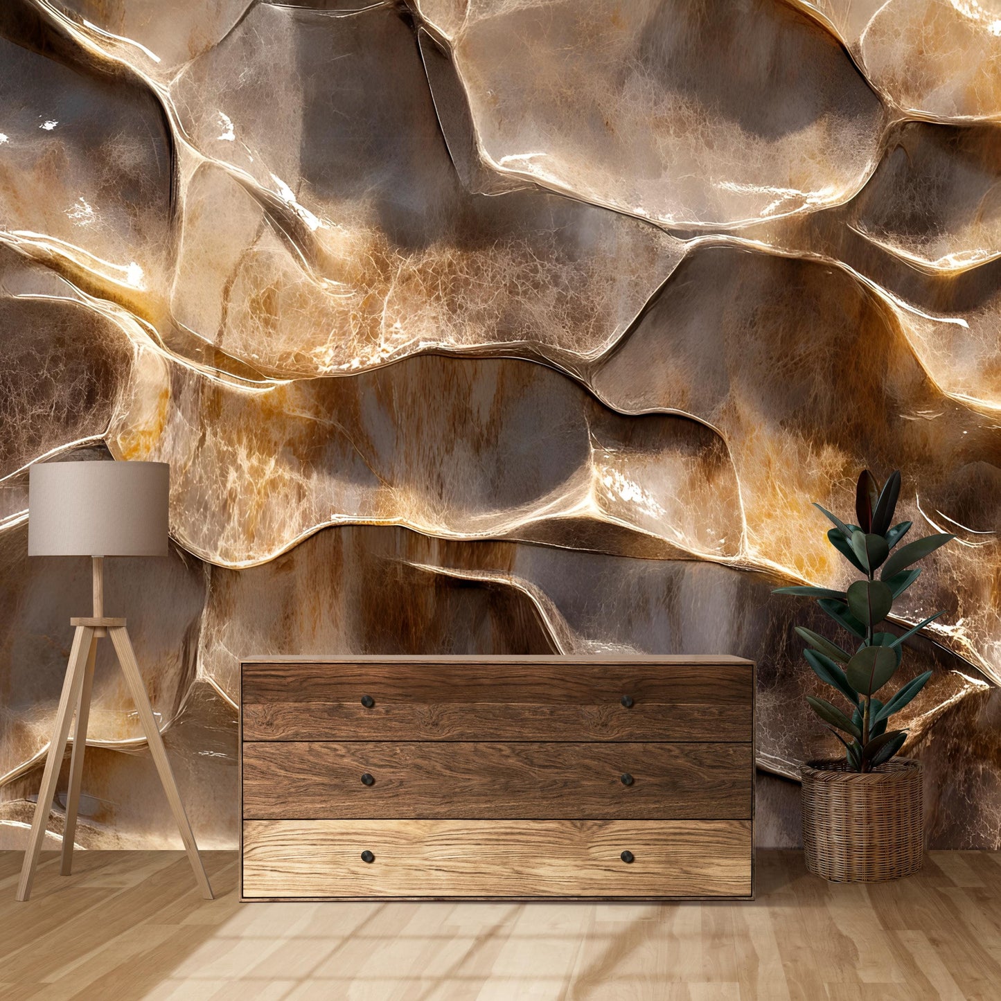 3D Abstract Wall Art Texture Print, Modern Organic Wall Decor, Earth Tone Interior Art, Sculptural Effect Printable Artwork Vn584