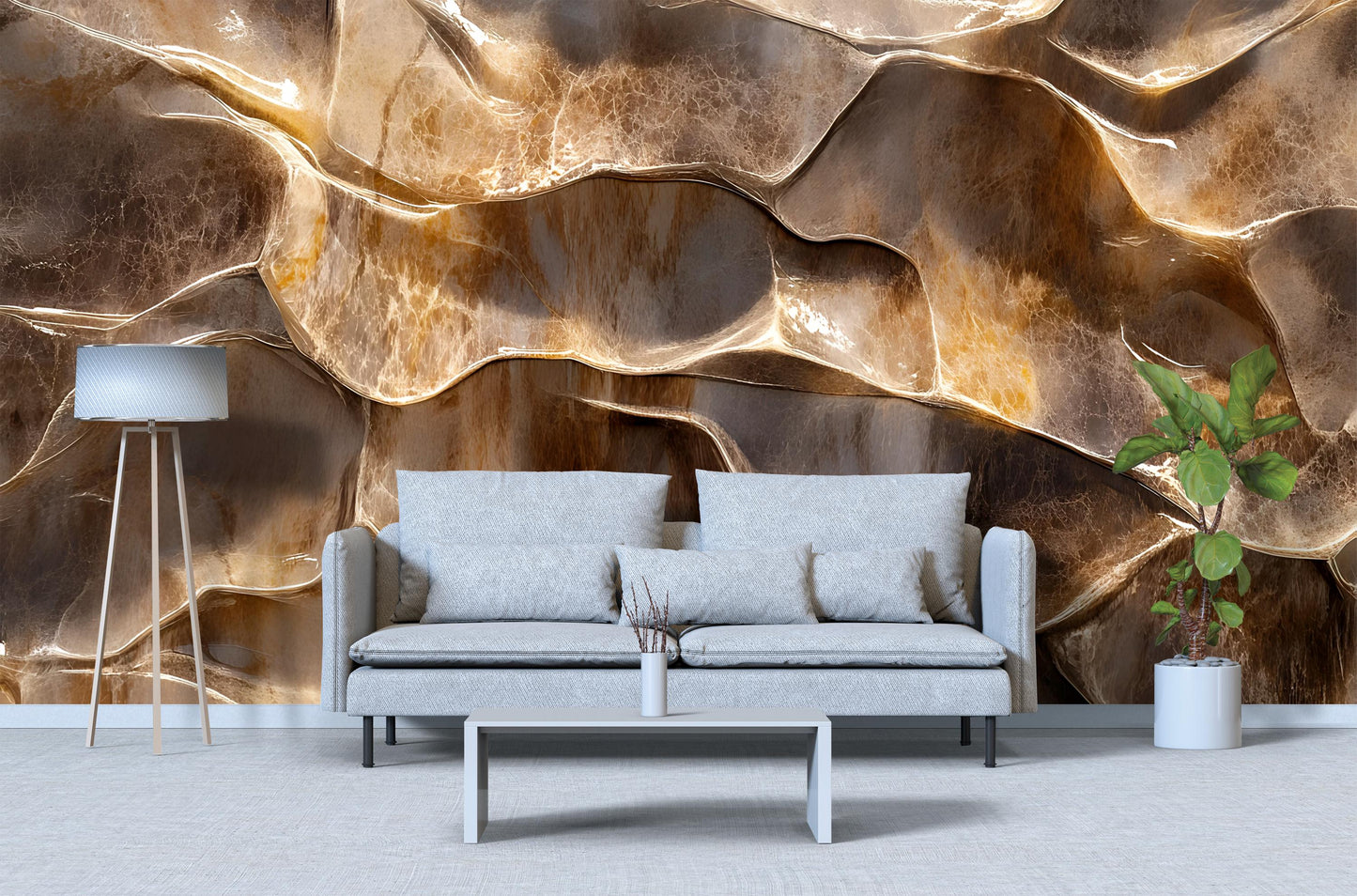 3D Abstract Wall Art Texture Print, Modern Organic Wall Decor, Earth Tone Interior Art, Sculptural Effect Printable Artwork Vn584