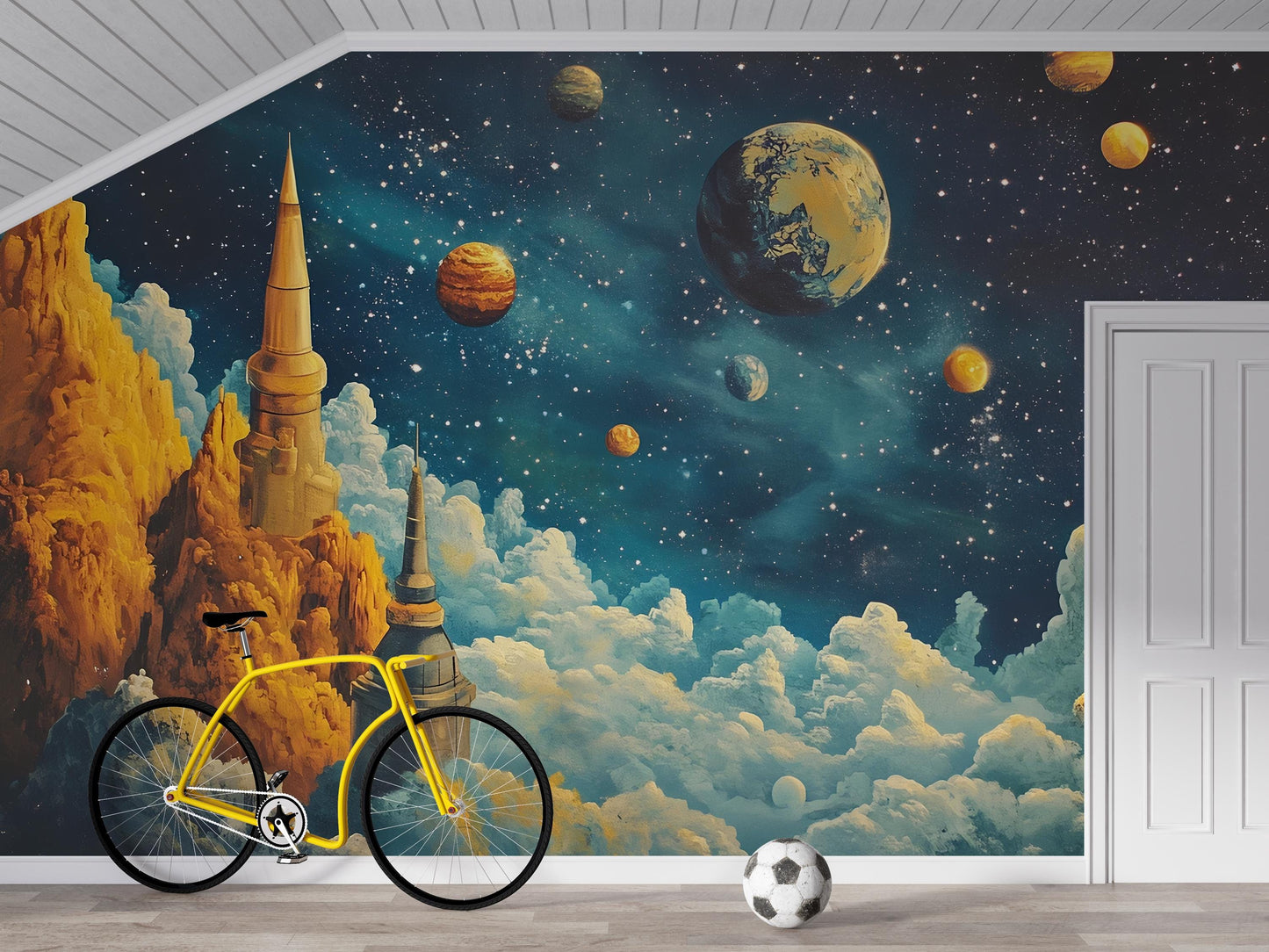 Space Fantasy Wall Mural – Sci-Fi Galaxy Room Decor Vn441